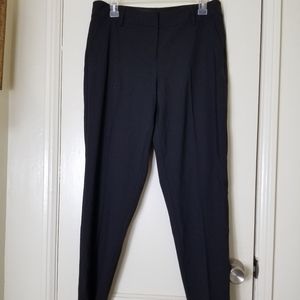 EILEEN FISHER wool blend black straight leg stretch ankle pants trousers